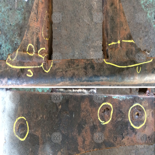 Bogie frame after shot blasting